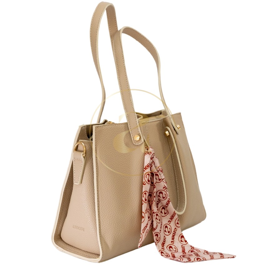 Класическа дамска чанта AMORE Giulia - Cream