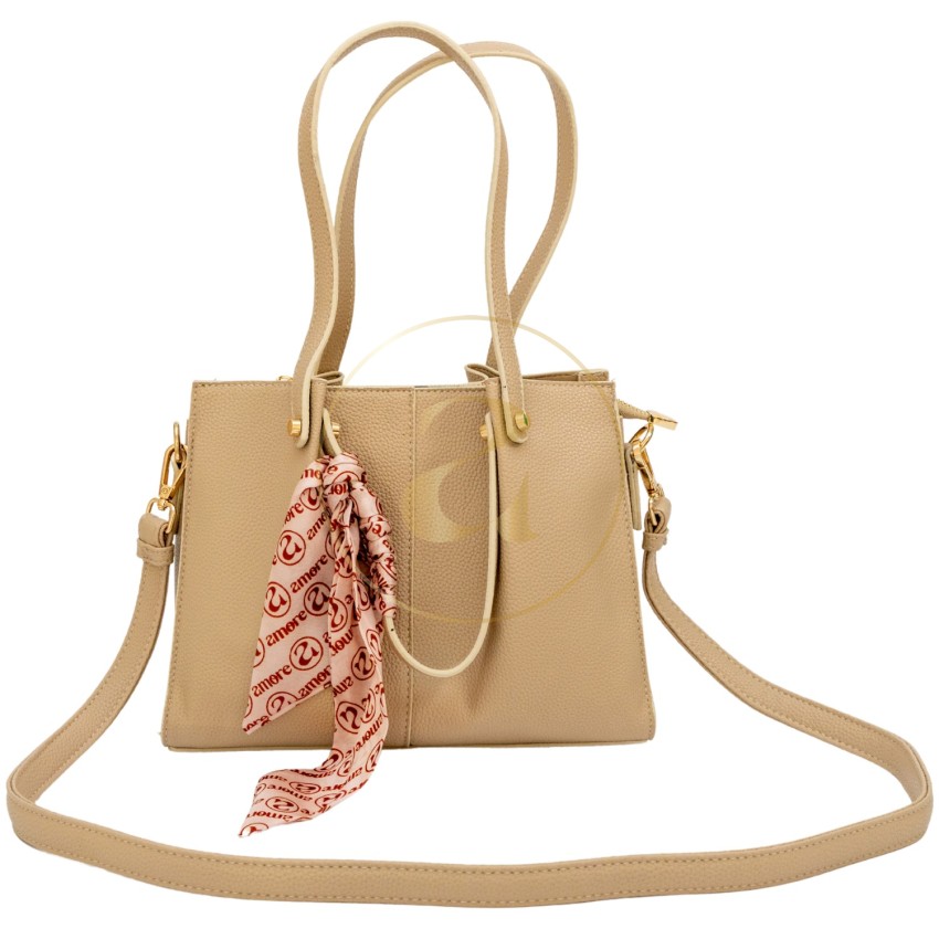 Класическа дамска чанта AMORE Giulia - Cream