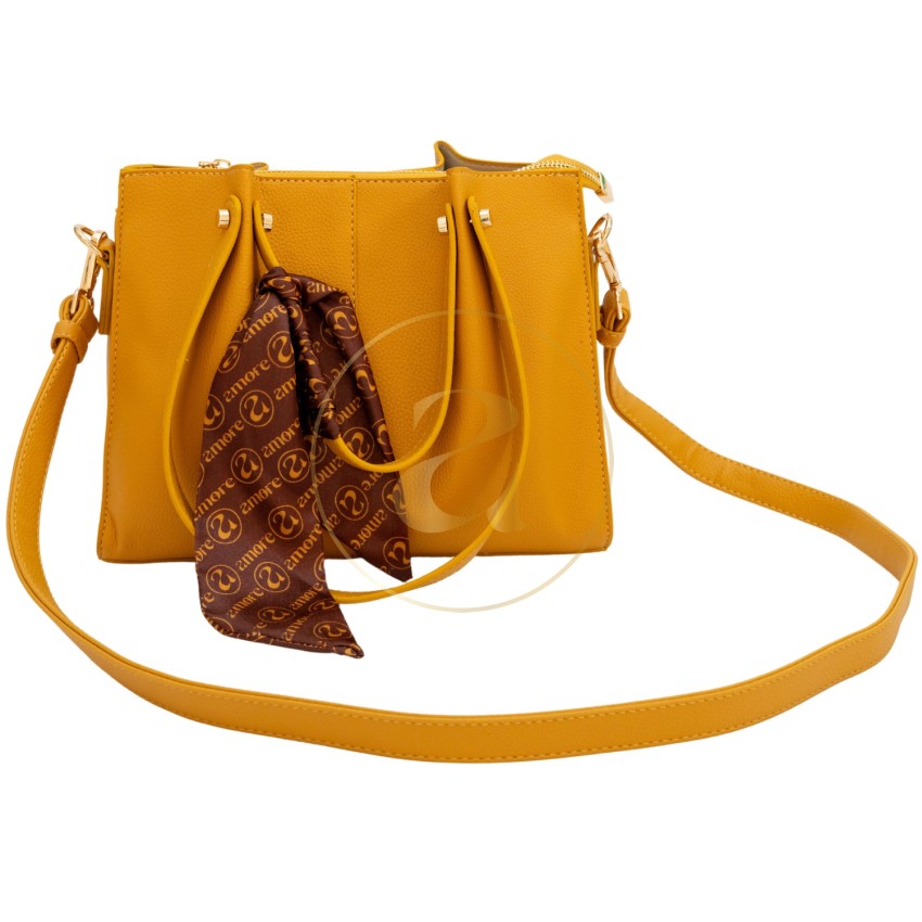 Класическа дамска чанта AMORE Giulia - Mustard