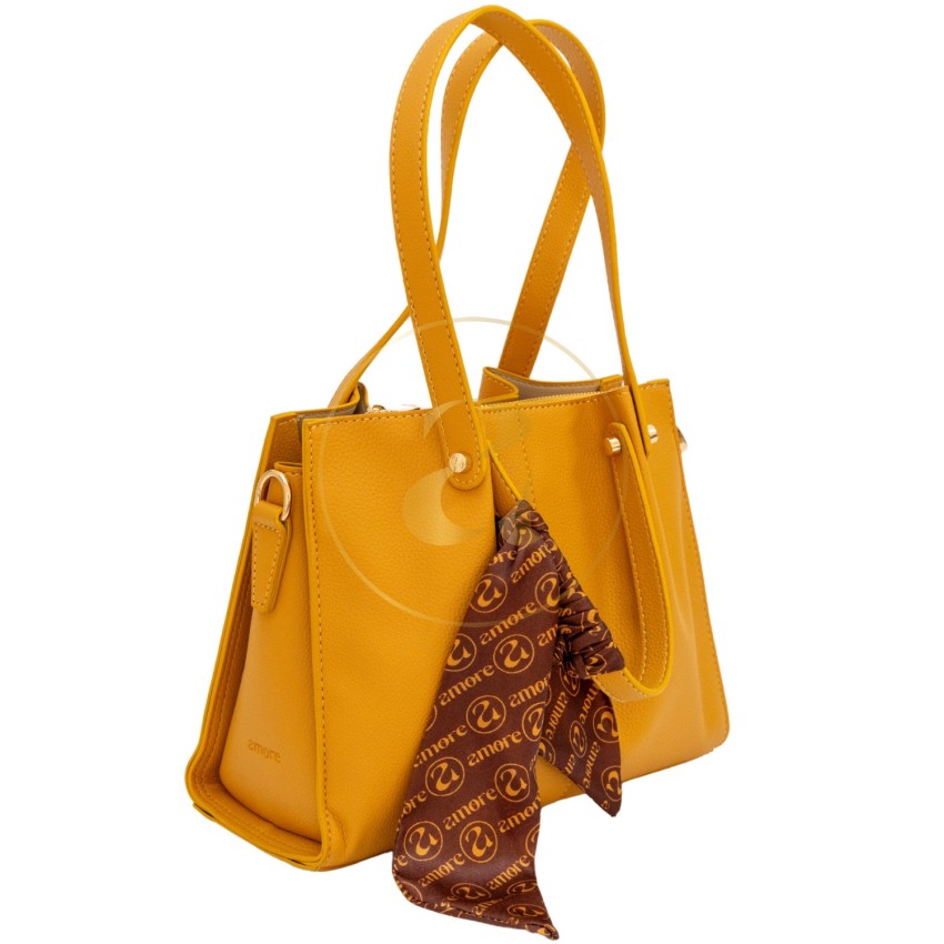 Класическа дамска чанта AMORE Giulia - Mustard