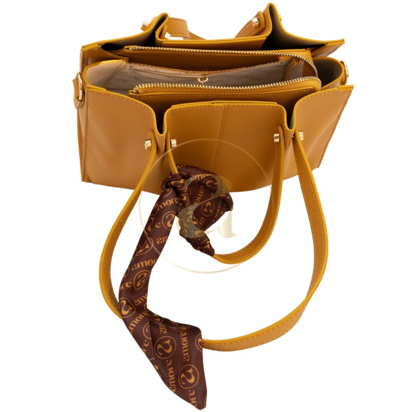 Класическа дамска чанта AMORE Giulia - Mustard
