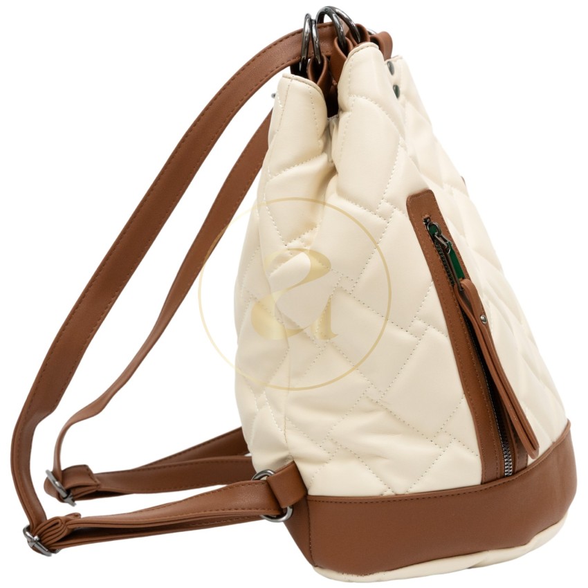 Спортно елегантна дамска раница AMORE Livia - Cream