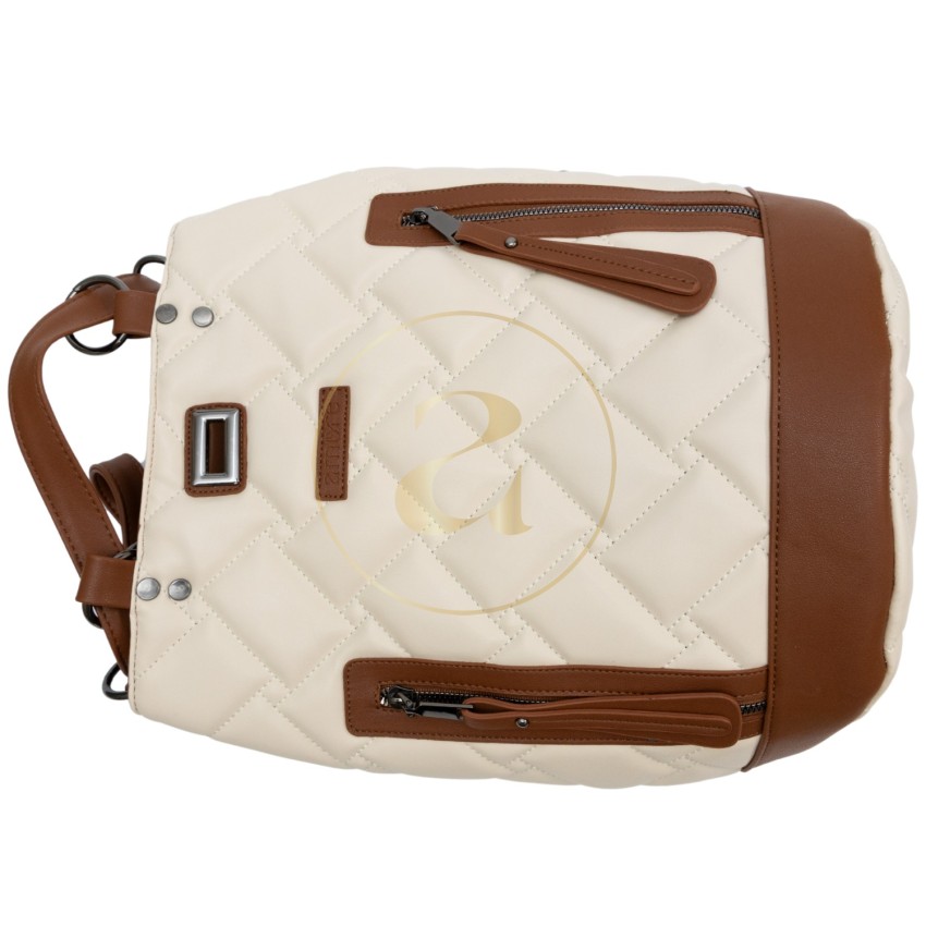 Спортно елегантна дамска раница AMORE Livia - Cream
