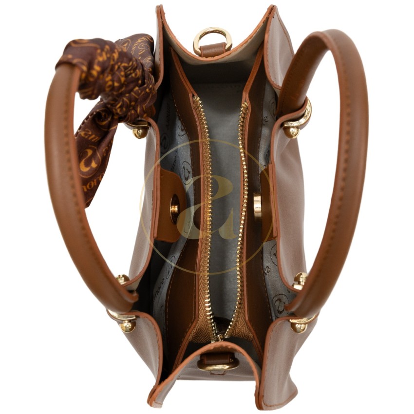 Класическа дамска чанта AMORE Francesca - Tan