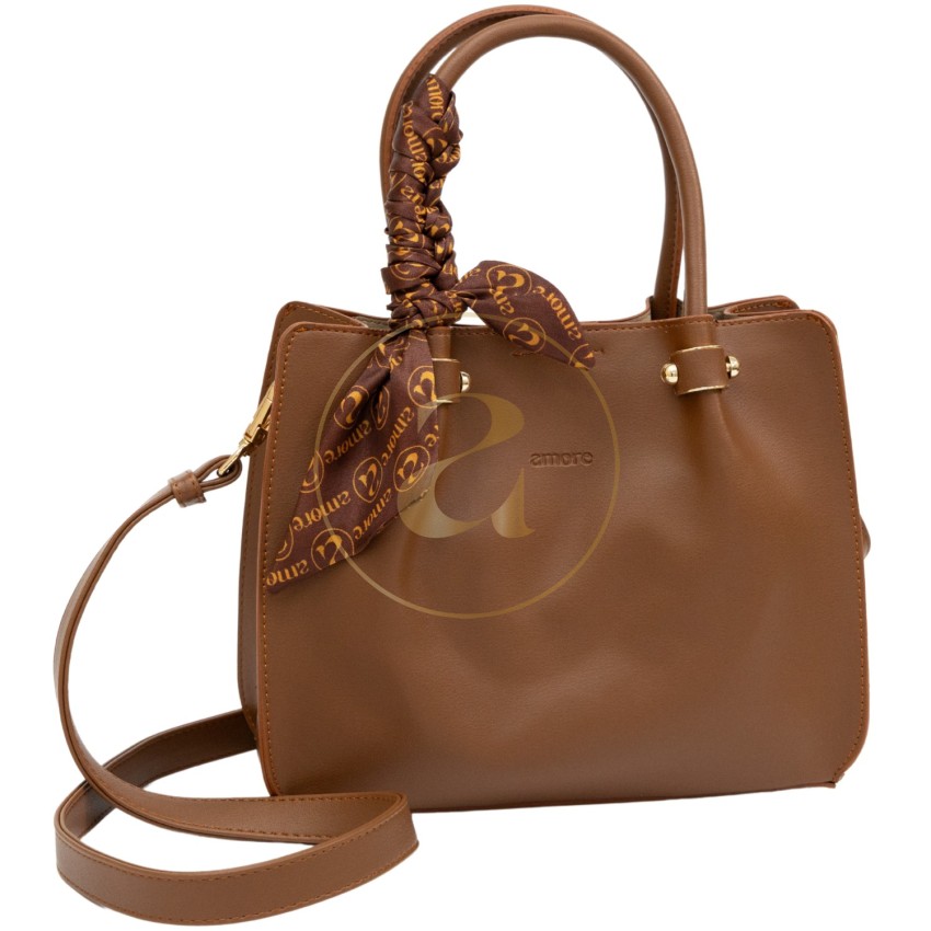 Класическа дамска чанта AMORE Francesca - Tan