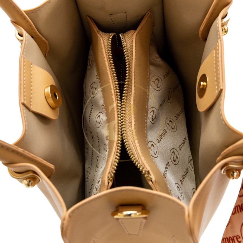 Класическа дамска чанта AMORE Francesca - Biege