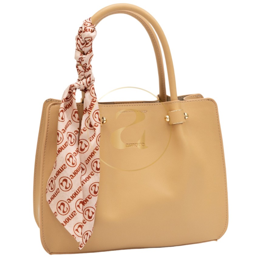 Класическа дамска чанта AMORE Francesca - Biege