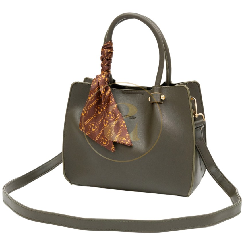 Класическа дамска чанта AMORE Francesca - Olive green