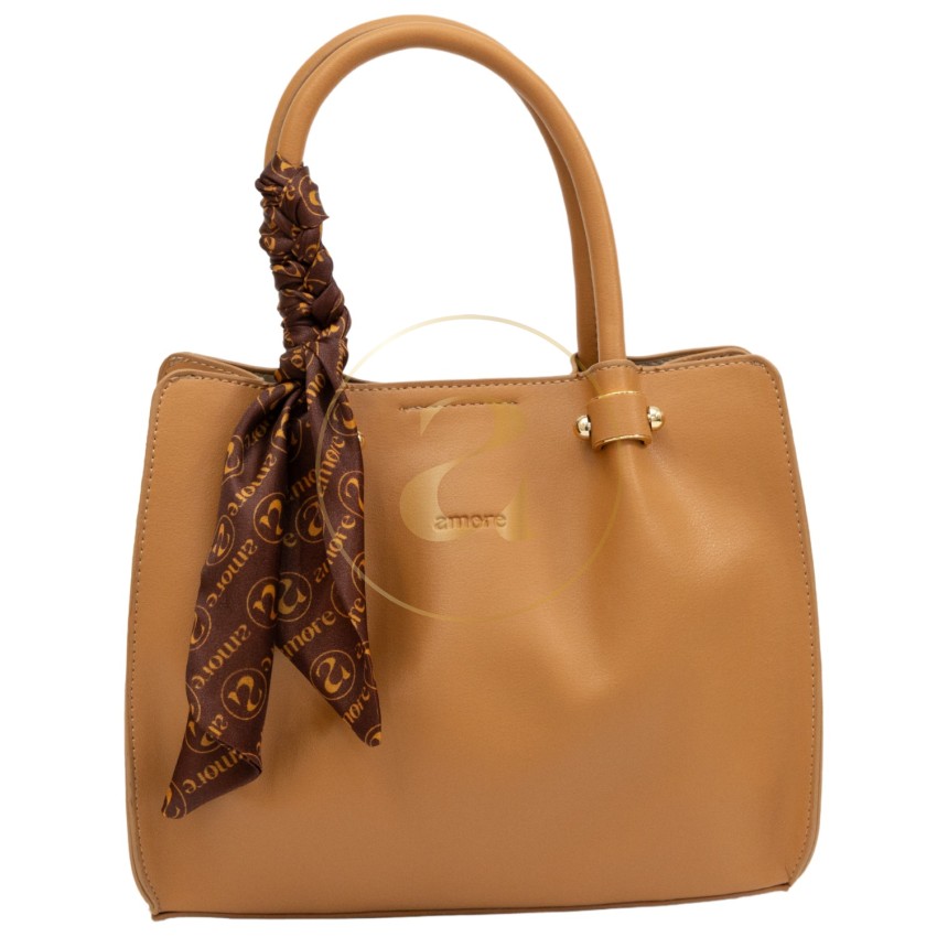 Класическа дамска чанта AMORE Francesca - Dark biege