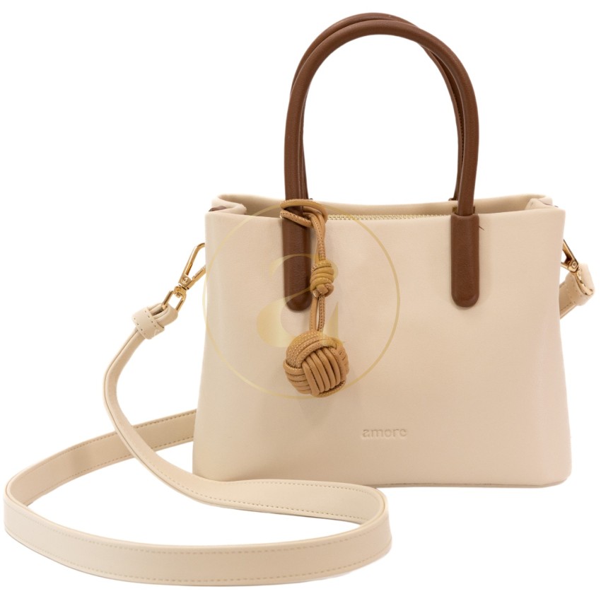 Класическа дамска чанта AMORE Alessia - Beige