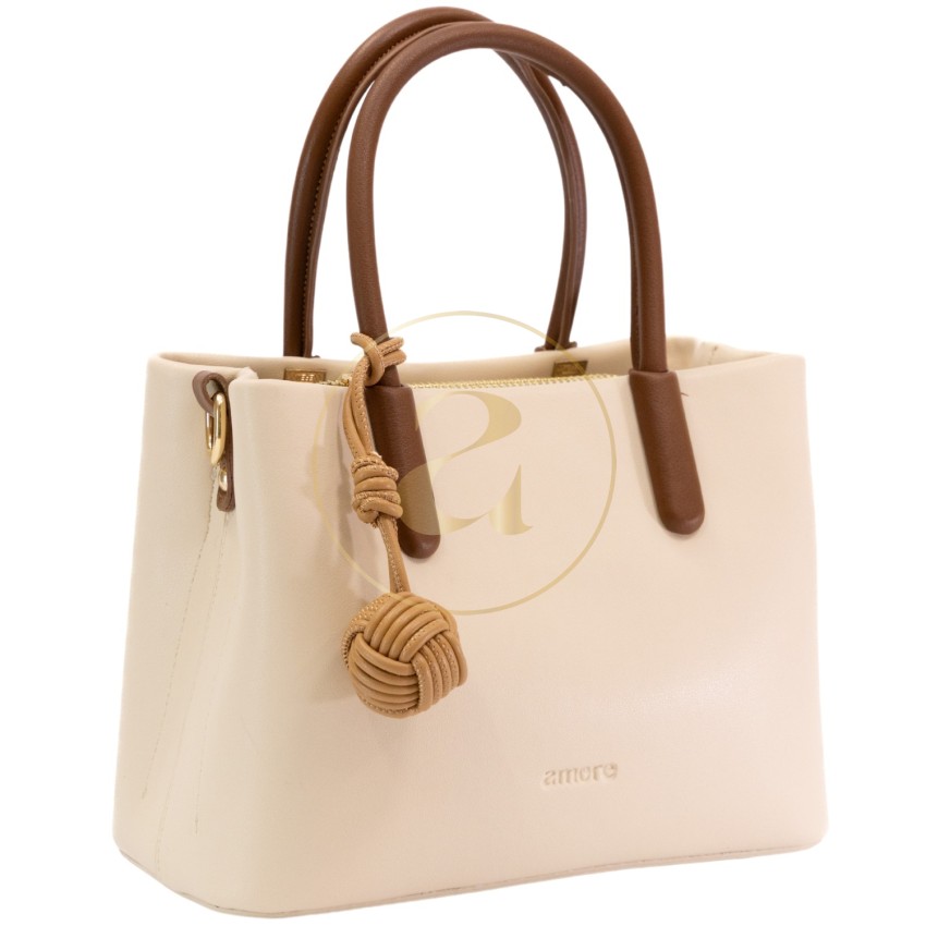Класическа дамска чанта AMORE Alessia - Beige