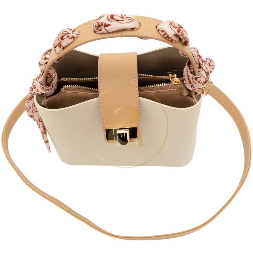 Класическа дамска чанта AMORE Isabella - Cream