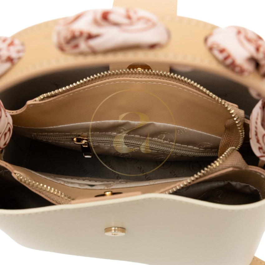 Класическа дамска чанта AMORE Isabella - Cream