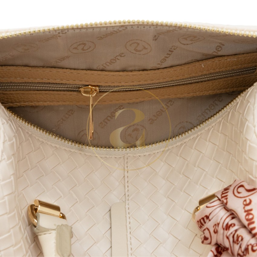 Класическа дамска чанта AMORE Beatrice - Cream