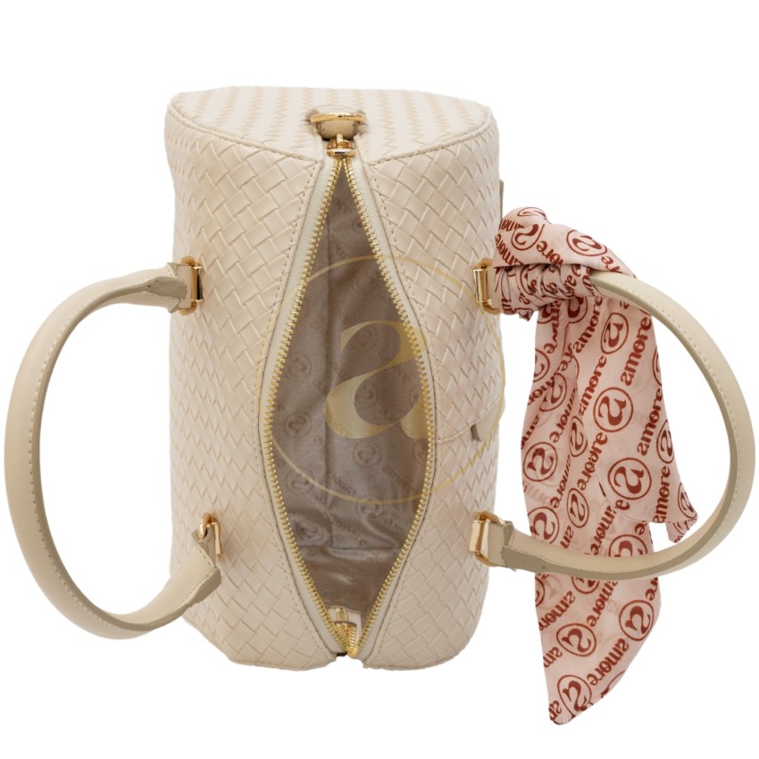 Класическа дамска чанта AMORE Beatrice - Cream