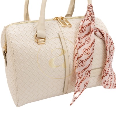 Класическа дамска чанта AMORE Beatrice - Cream