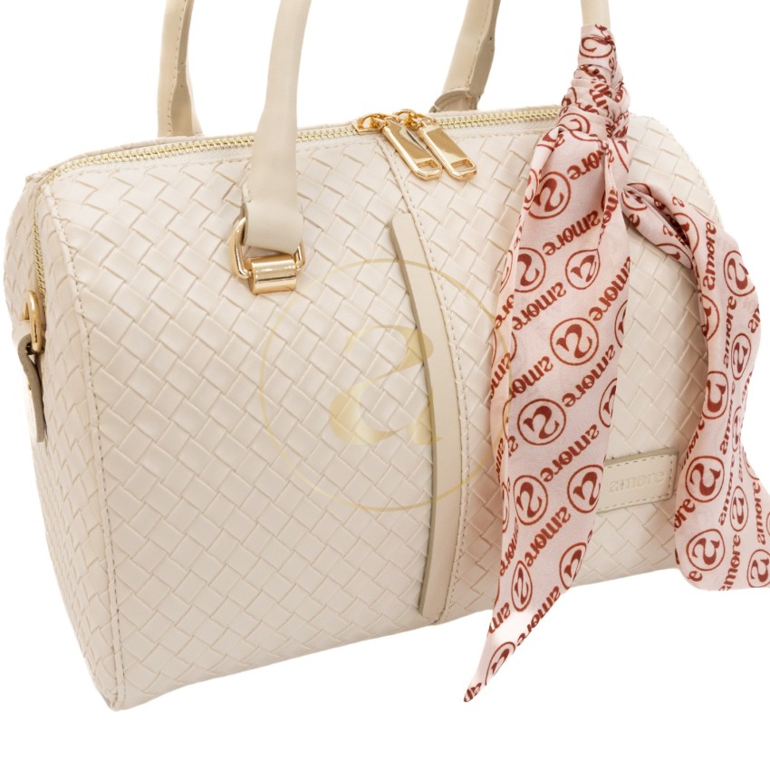 Класическа дамска чанта AMORE Beatrice - Cream