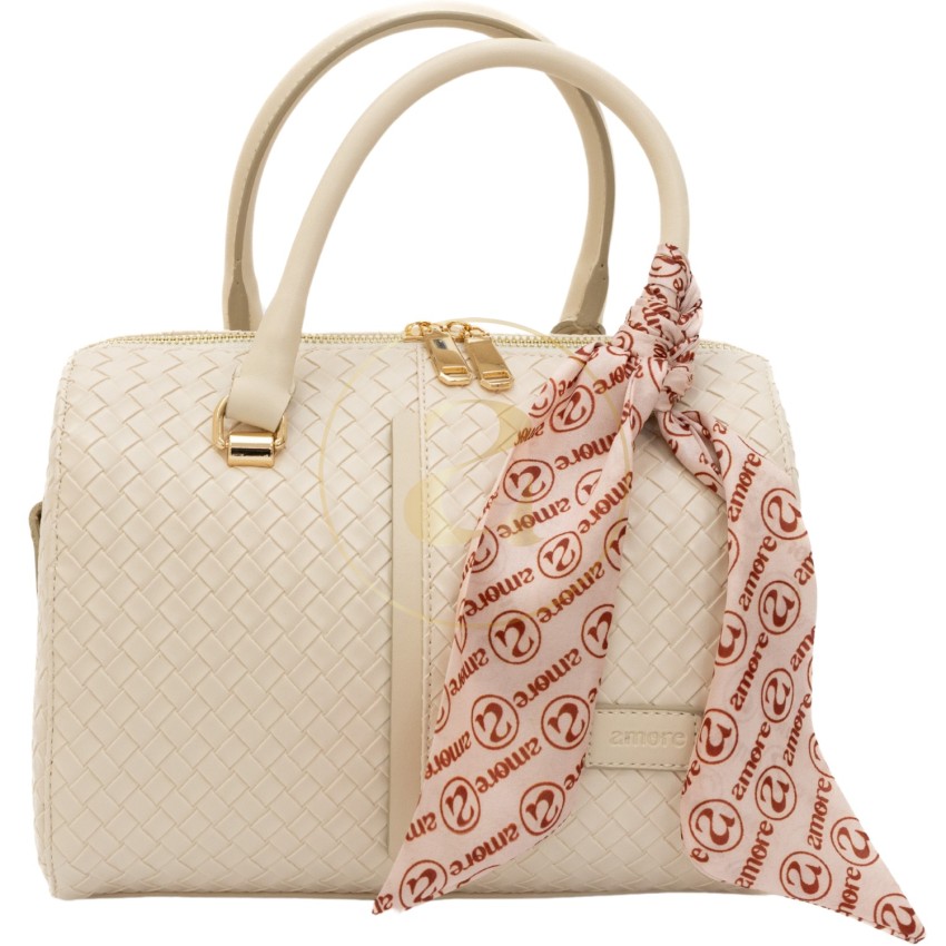 Класическа дамска чанта AMORE Beatrice - Cream
