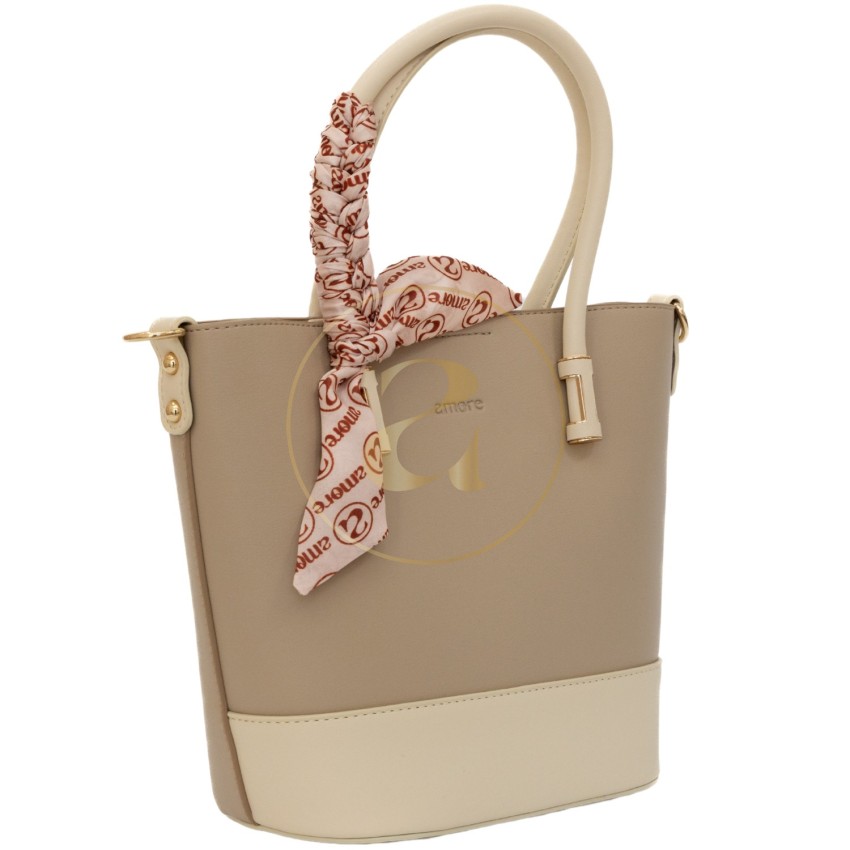 Класическа дамска чанта AMORE Eleonora - Beige