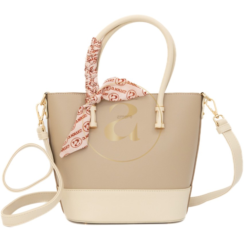 Класическа дамска чанта AMORE Eleonora - Beige