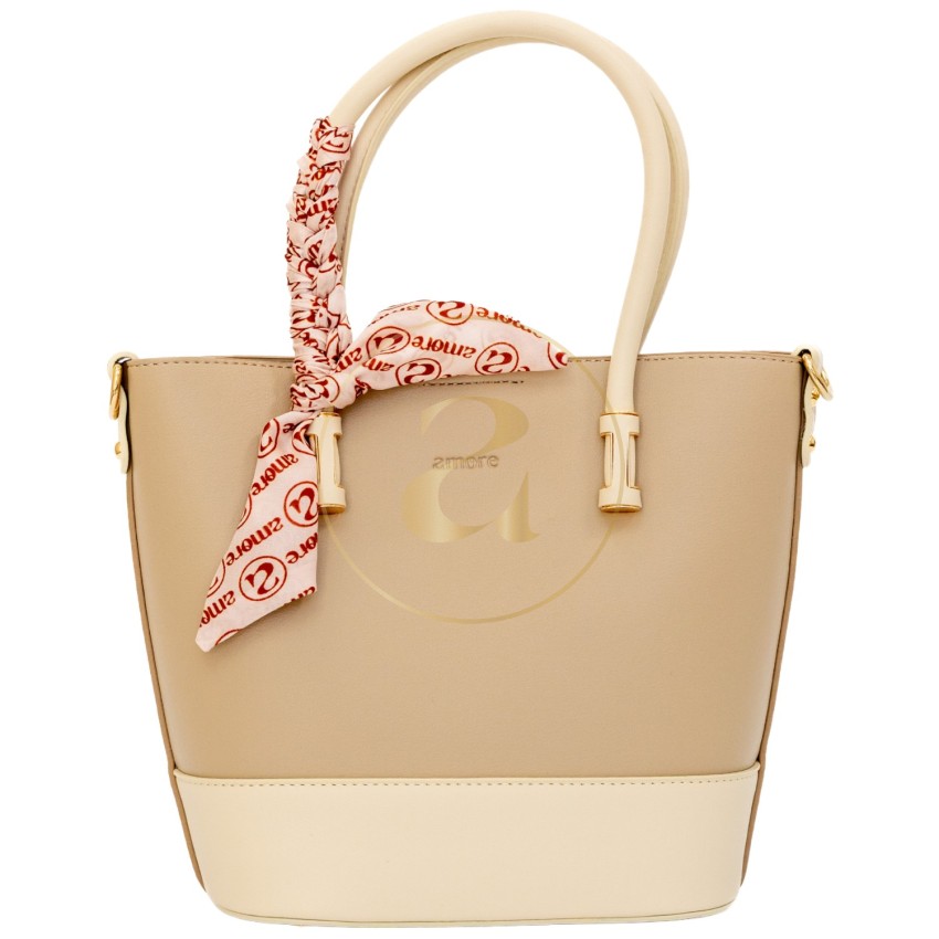 Класическа дамска чанта AMORE Eleonora - Beige