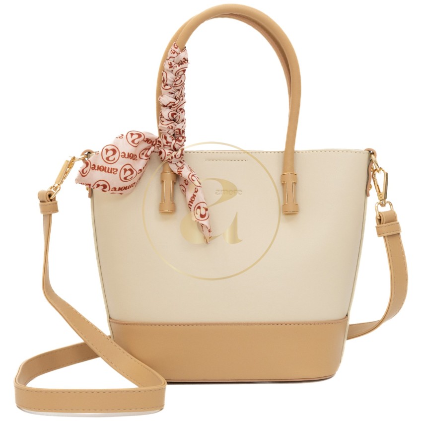 Класическа дамска чанта AMORE Eleonora - Cream