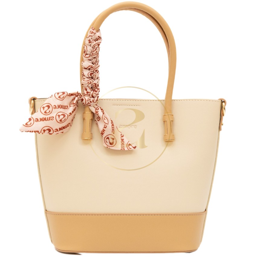 Класическа дамска чанта AMORE Eleonora - Cream