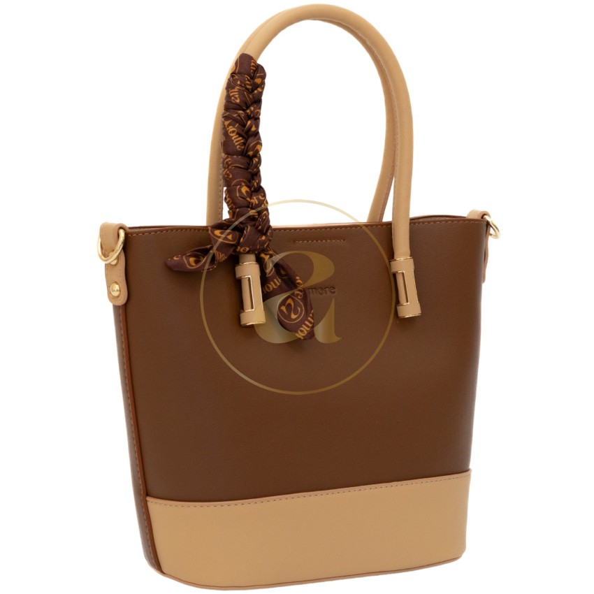 Класическа дамска чанта AMORE Eleonora - Tan