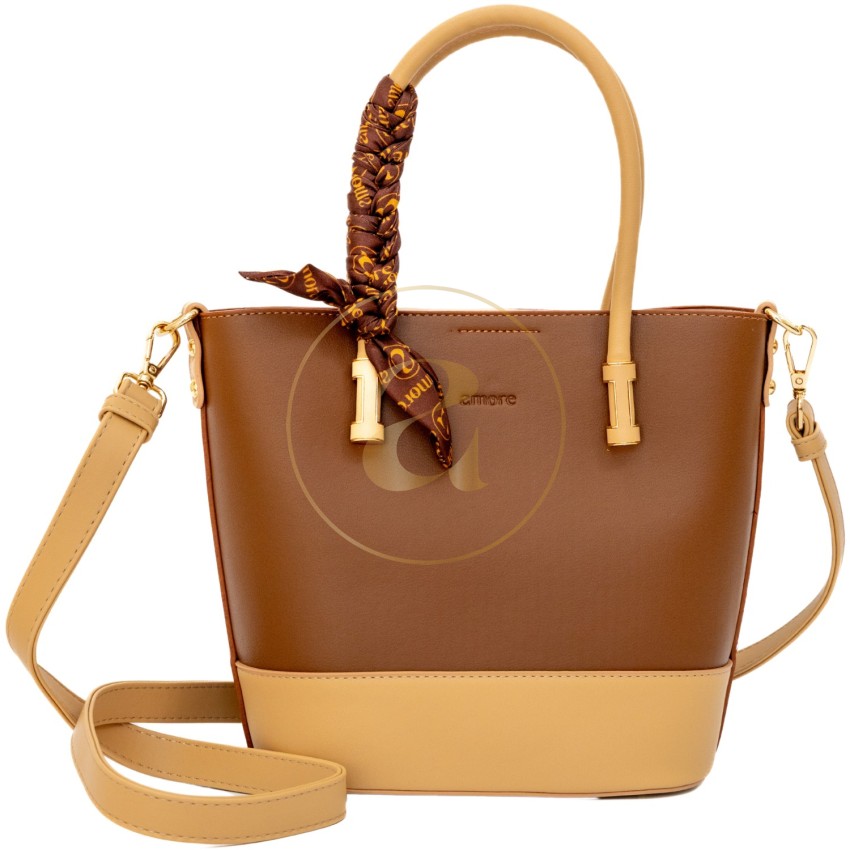 Класическа дамска чанта AMORE Eleonora - Tan