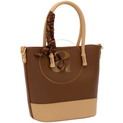 Класическа дамска чанта AMORE Eleonora - Tan