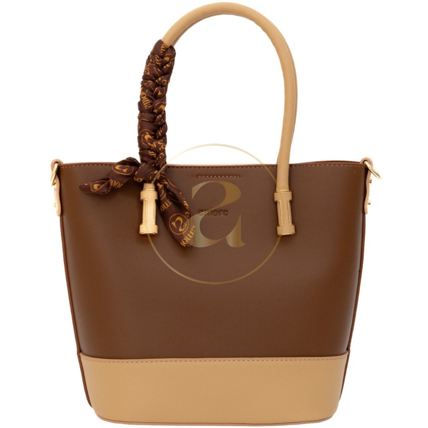 Класическа дамска чанта AMORE Eleonora - Tan