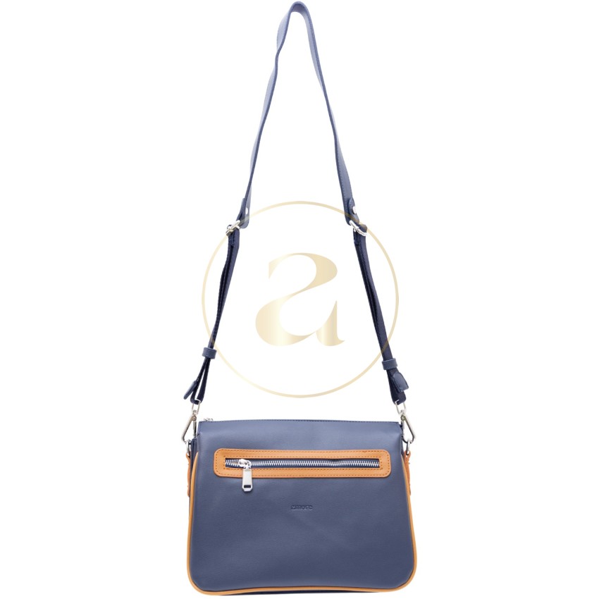 Ежедневна дамска чанта AMORE Ludovica - Blue & Tan