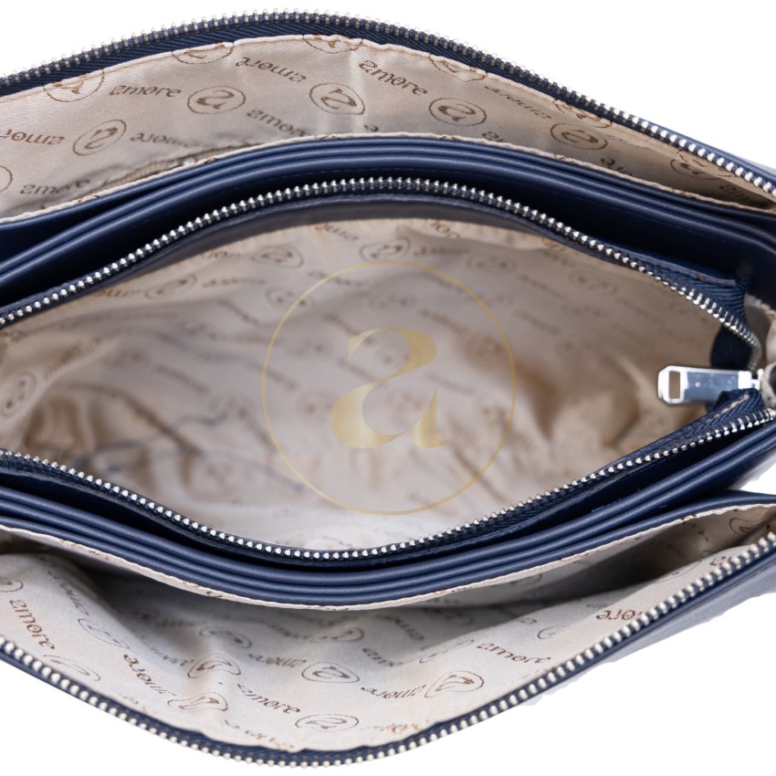 Ежедневна дамска чанта AMORE Ludovica - Blue & Tan