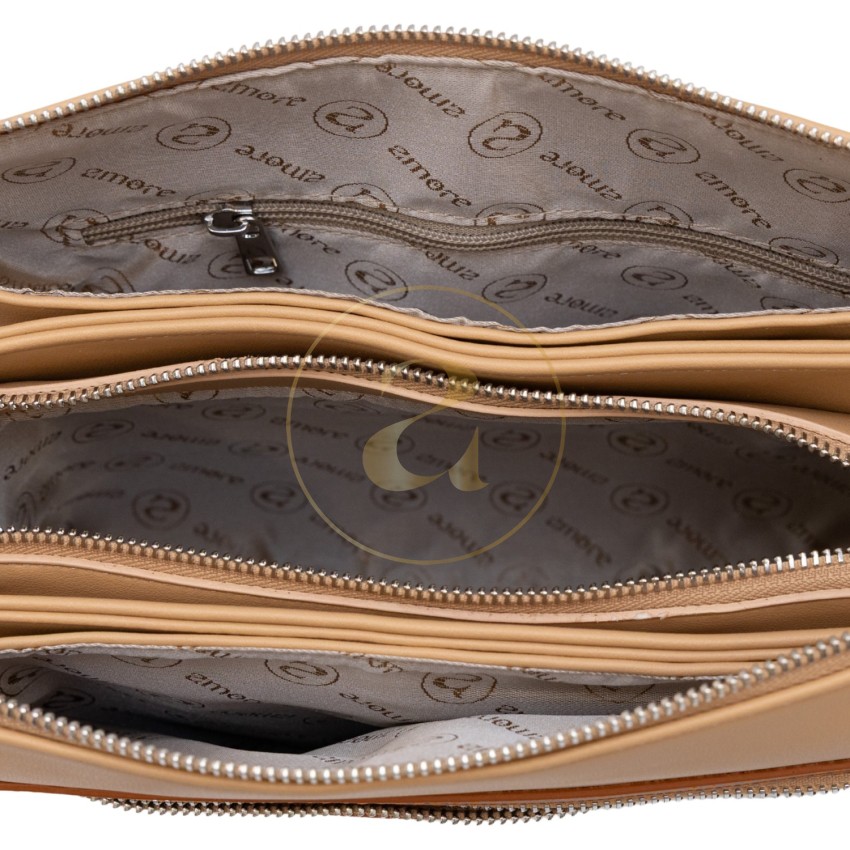 Ежедневна дамска чанта AMORE Ludovica - Pudra & Tan