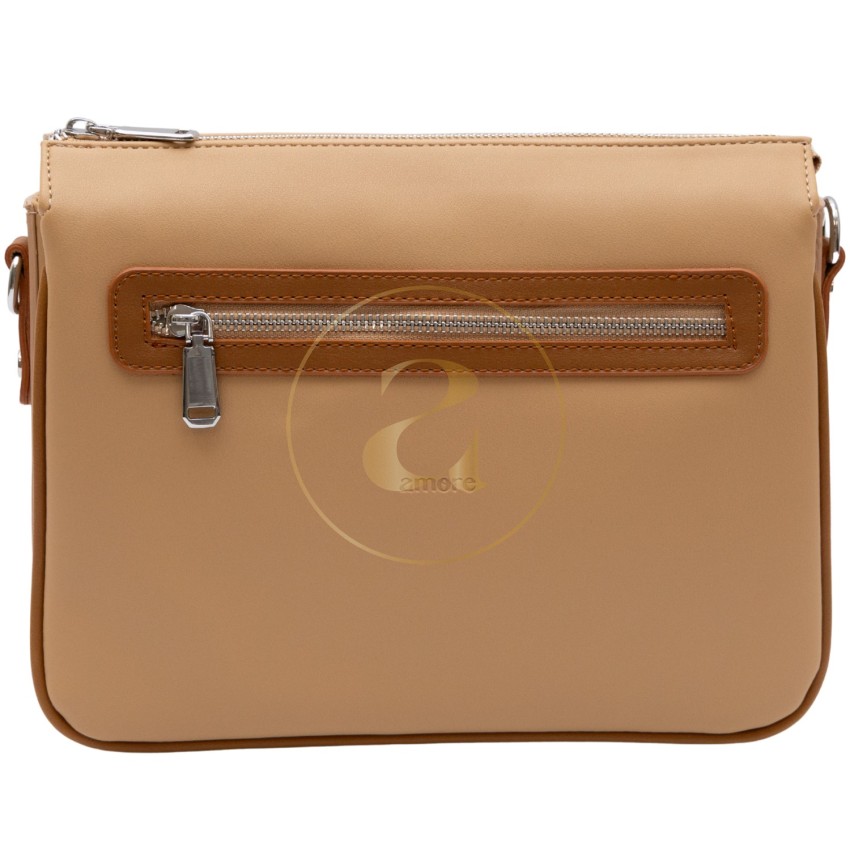 Ежедневна дамска чанта AMORE Ludovica - Pudra & Tan