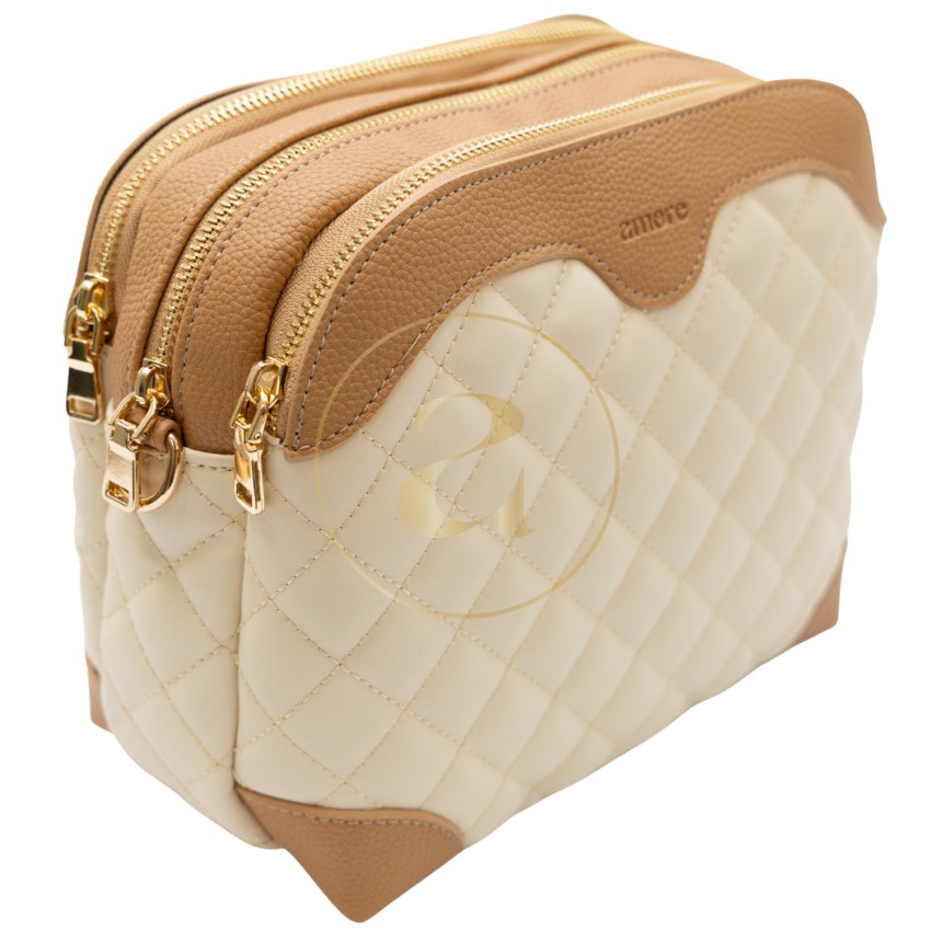 Класическа дамска чанта AMORE Gabriella - Cream