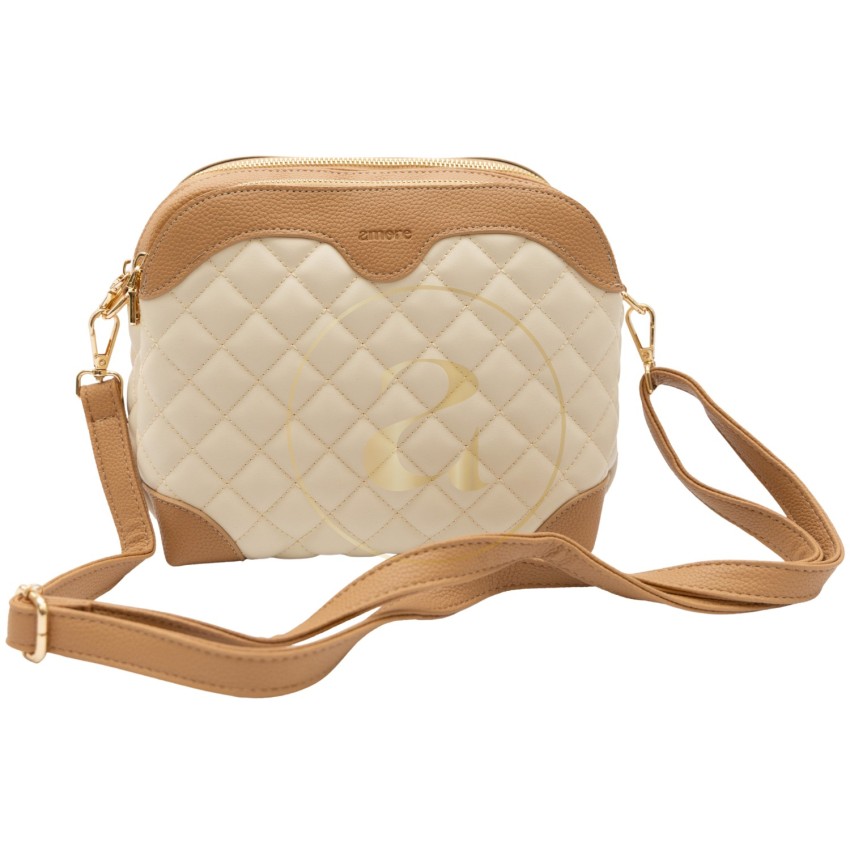 Класическа дамска чанта AMORE Gabriella - Cream