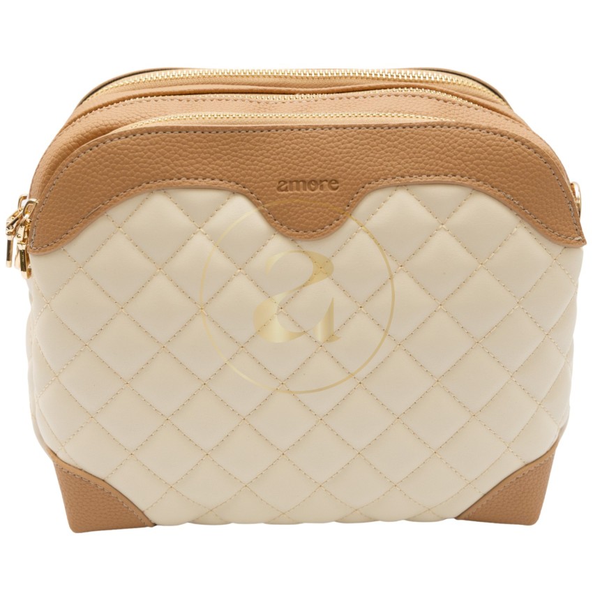 Класическа дамска чанта AMORE Gabriella - Cream